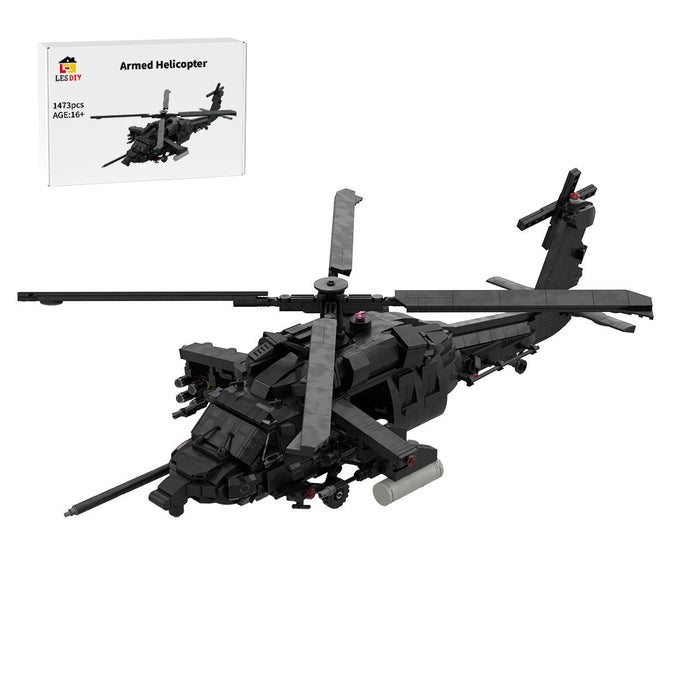 Armed Helicopter Assembly MOC Model Building Blocks - LesDiy - Building Blocks -