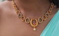 Asymmetric White Stone Necklace Set