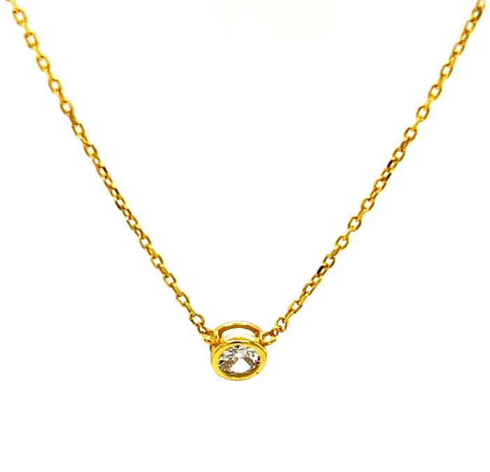 Bara Boheme Solitaire CZ Necklace