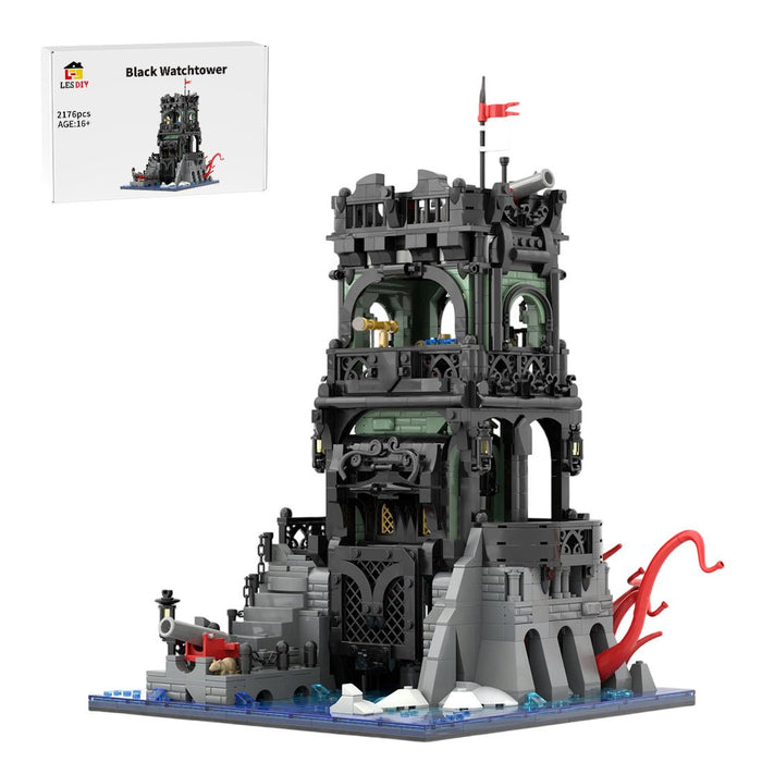 Black Pirate Watchtower Building Blocks-LesDiy-MOC-