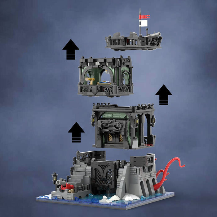 Black Pirate Watchtower Building Blocks-LesDiy-MOC-