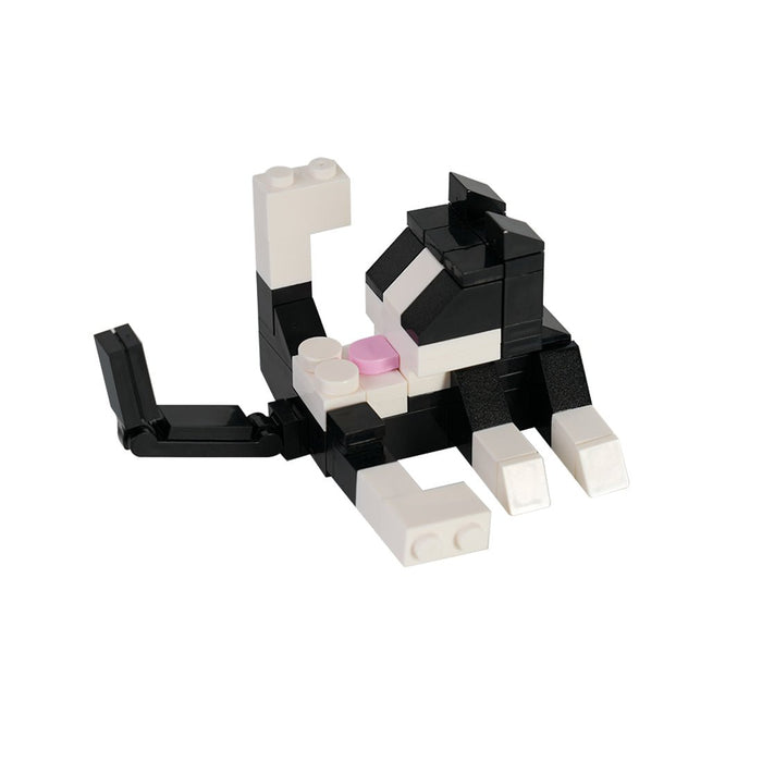Black & White Grooming Kitten Building Blocks - LesDiy -