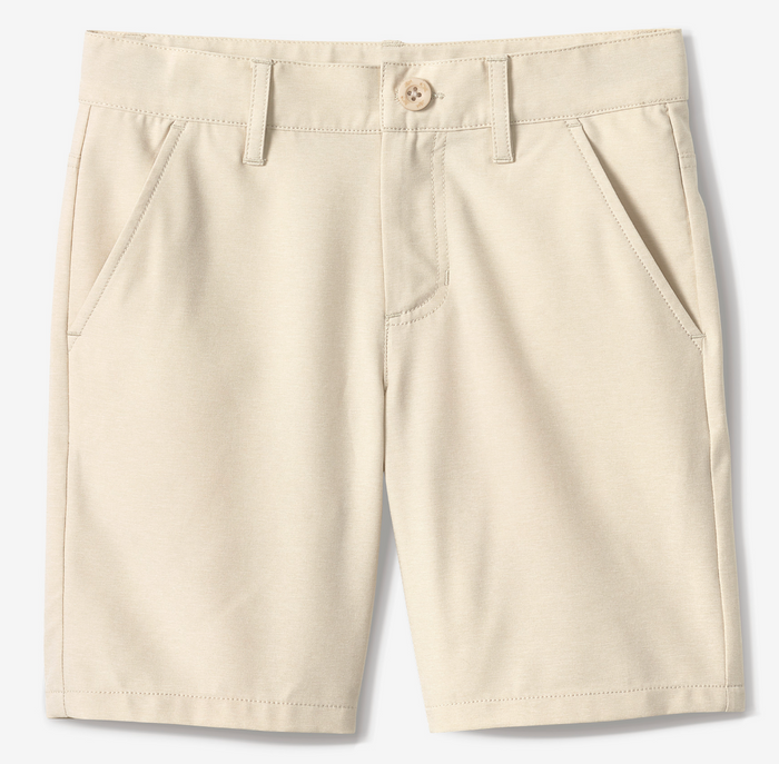 Beige shorts on a white background