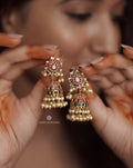 Bridal Kemp Stone Lotus Jhumkas