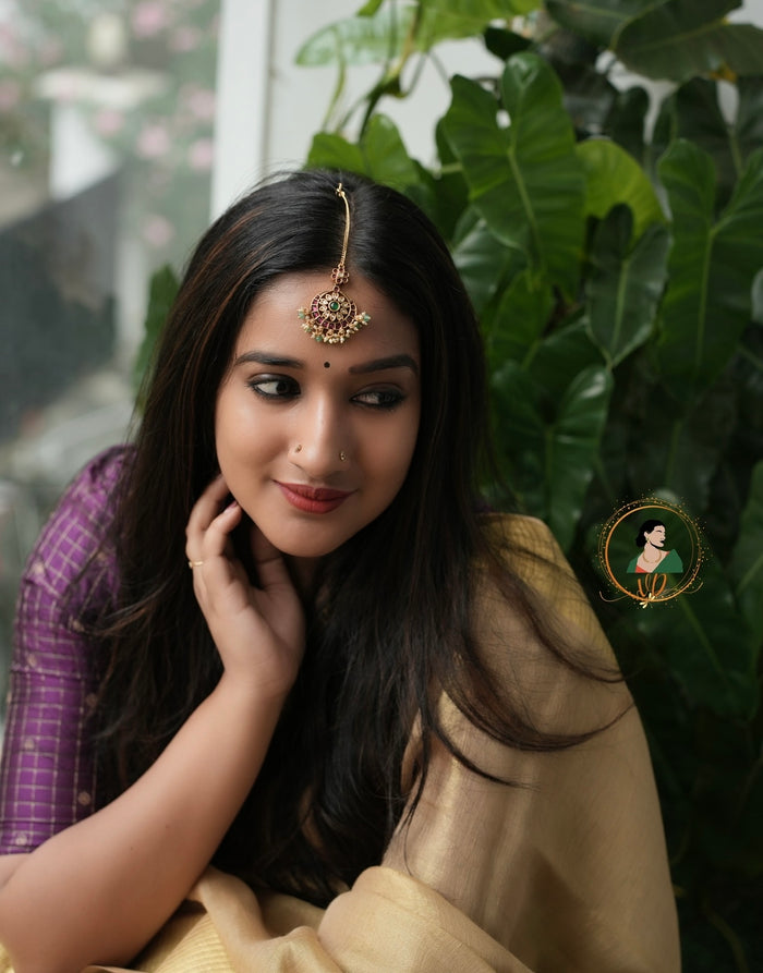 Bridal Kemp Stone Maang Tikka