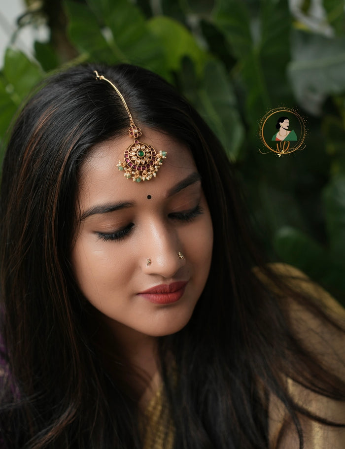 Bridal Kemp Stone Maang Tikka