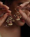 Bridal Kemp Stone Peacock Jhumkas