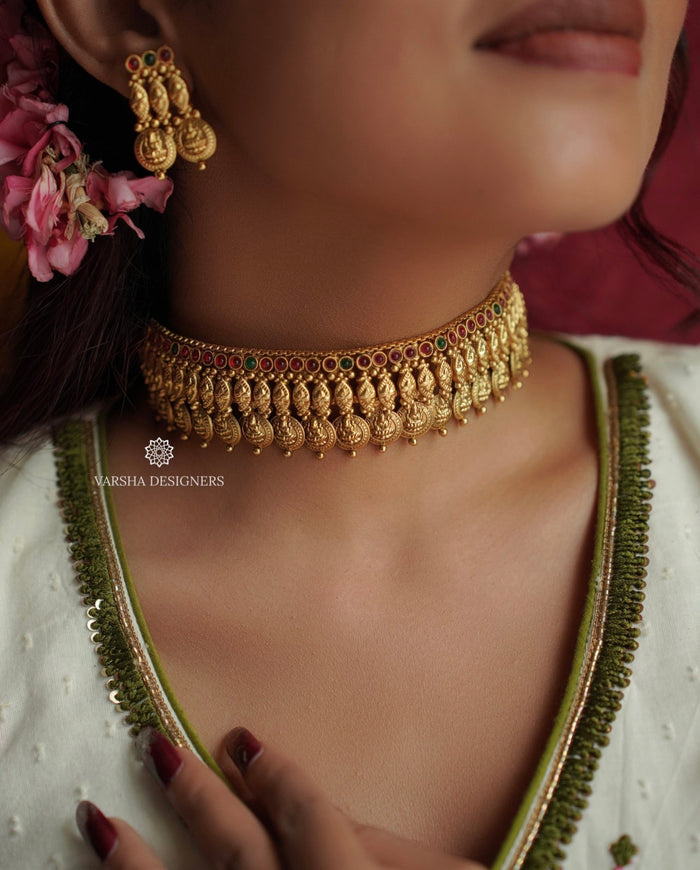 Bridal Lakshmi Coin Choker Set