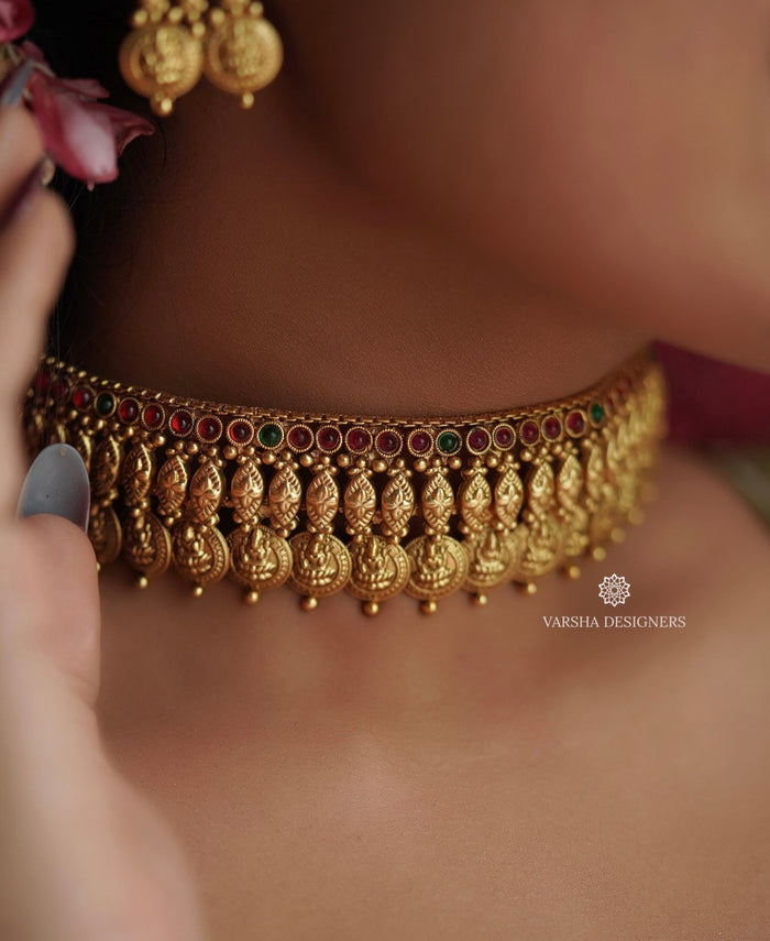 Bridal Lakshmi Coin Choker Set