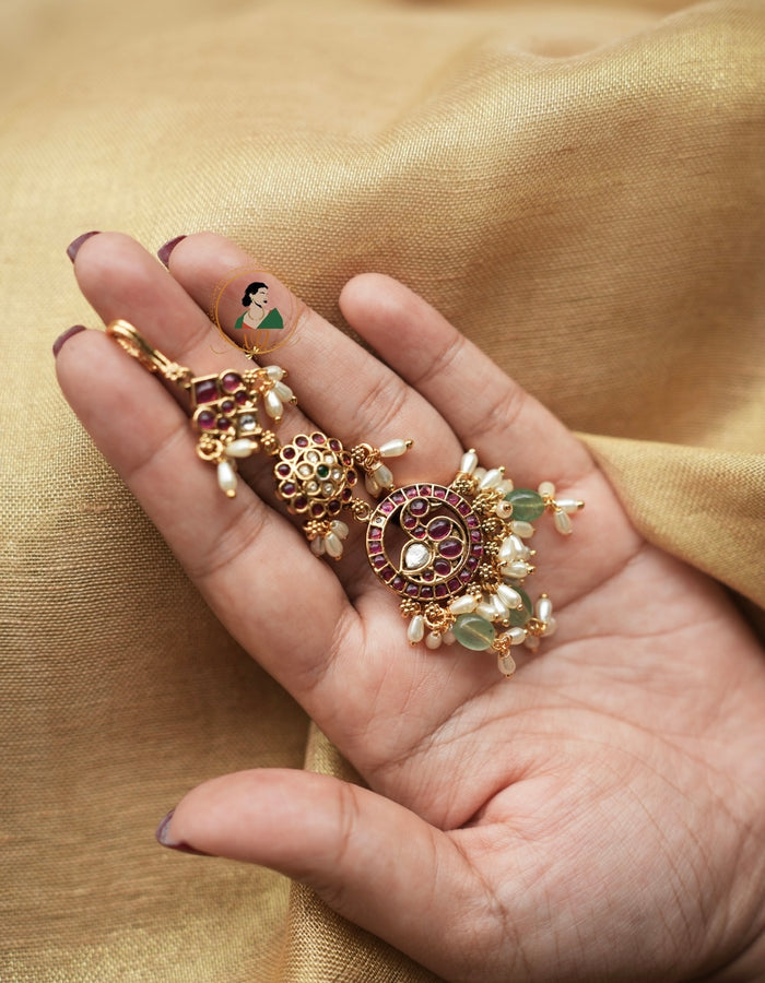 Bridal Rice Pearls Kemp Maang Tikka