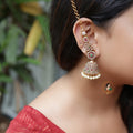Bridal Stone Jhumkas with Ear Chains