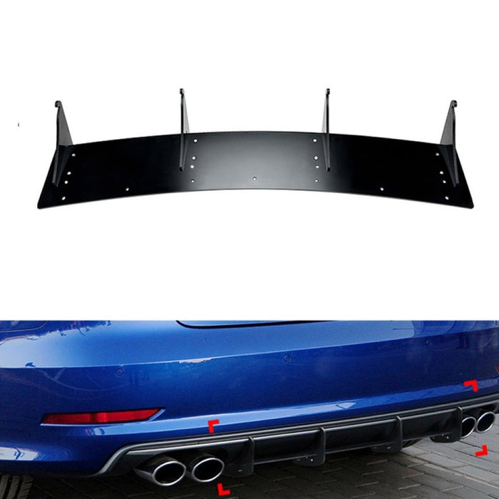 Car Craft Compatible With Audi A3 S3 8v 2013-2015 Rear Bumper Lip Skirt Splitter Diffuser CC-7131 - CAR CRAFT INDIA
