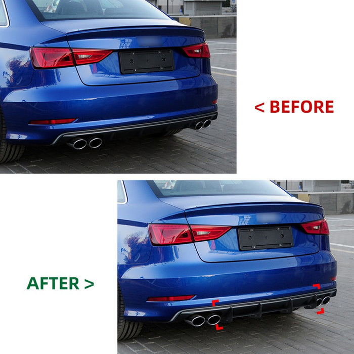 Car Craft Compatible With Audi A3 S3 8v 2013-2015 Rear Bumper Lip Skirt Splitter Diffuser CC-7131 - CAR CRAFT INDIA