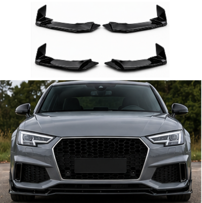 Car Craft Compatible With Audi A4 B9 2017-2020 Rs4 Front Bumper Lip Splitter Skirt Trim A4-023 024 GC CC-11117