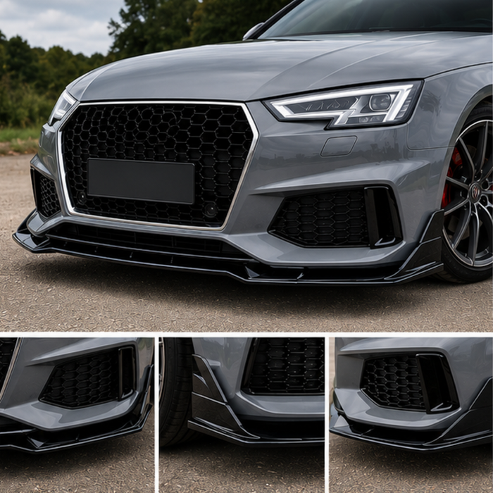Car Craft Compatible With Audi A4 B9 2017-2020 Rs4 Front Bumper Lip Splitter Skirt Trim A4-023 024 GC CC-11117