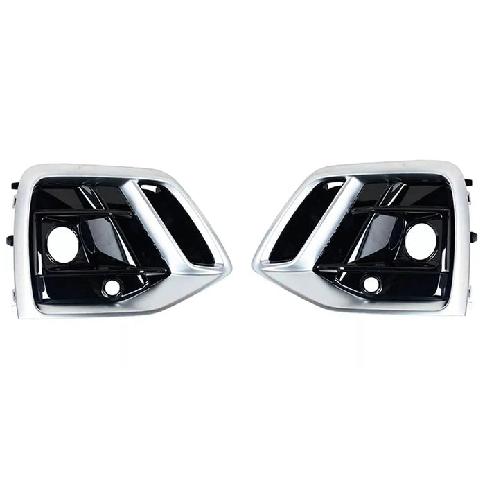 Car Craft Compatible With Audi Q5 Sq5 2021 Fog Lamp Light Grill Cover Frame Chrome With Hole CC-3330