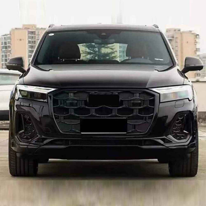 Car Craft Compatible With Audi Q7 2024+ Rsq7 Sq7 Front Fog Gril Trim Skirt Black Kit Q7-010 Gc CC-11219