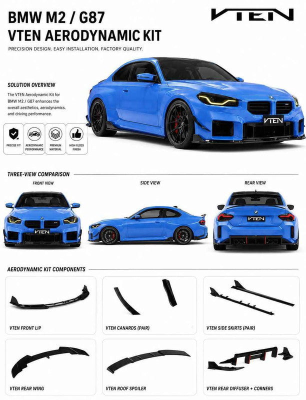 Car Craft Compatible With Bmw 2 Series G87 M2 2022-2026 Rear Wing Lip Roof Spoiler Trim Vten V Ten Style CC-10903