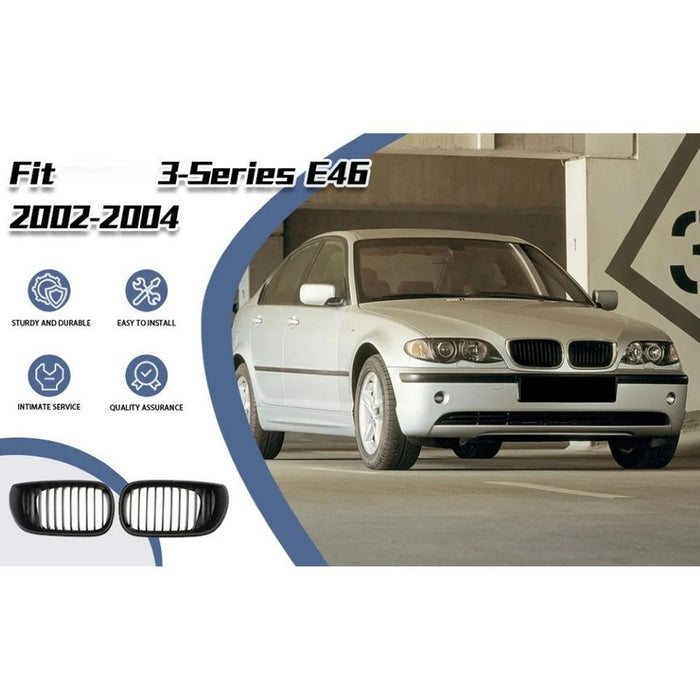 Car Craft Compatible With Bmw 3 Series E46 1998-2004 Upgrade Front Bumper Show Grill Tri Colour 4 Door - CAR CRAFT INDIA
