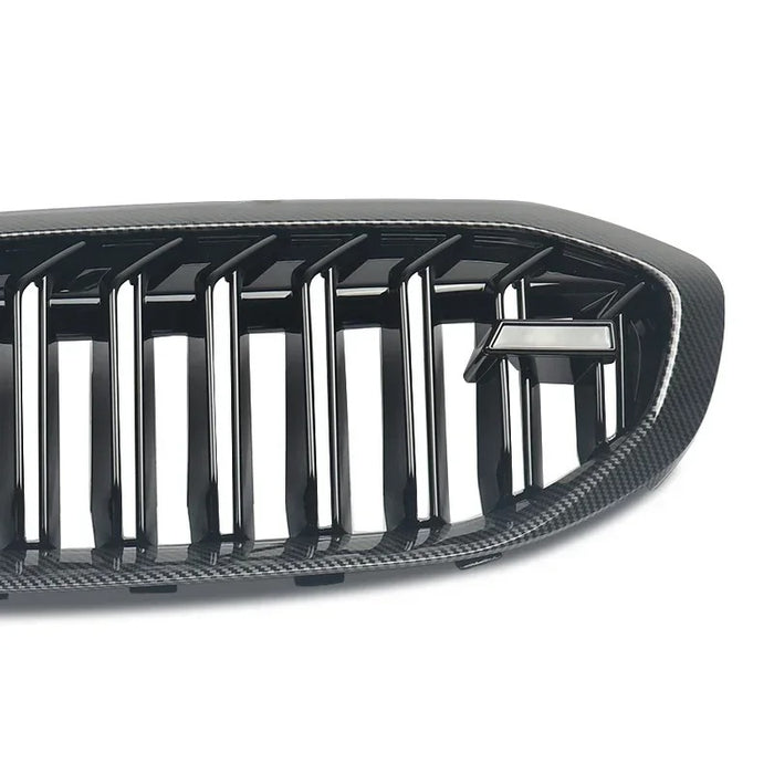 Car Craft Compatible With Bmw 3 Series G20 2019-2022 Upgrade Front Bumper Show Grill Carbon Fiber Look - CAR CRAFT INDIA