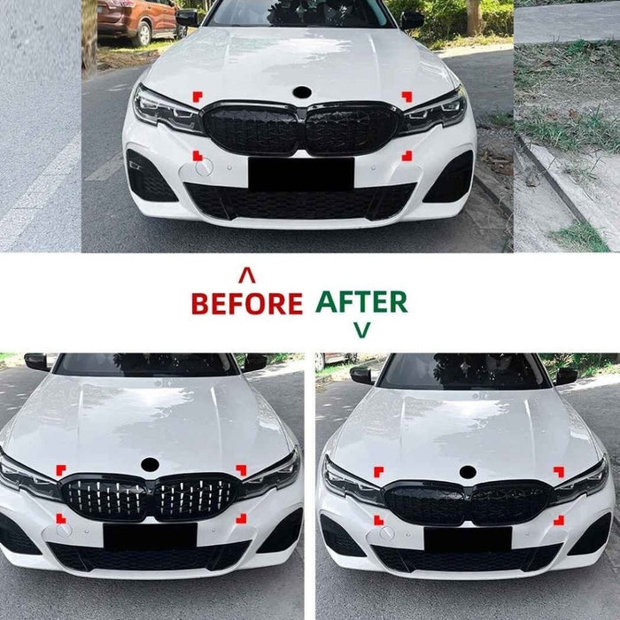 Car Craft Compatible With Bmw 3 Series G20 G21 Pre-facelift 2019-2022 Front Bumper Show Gril Diamond Black ZST-1257 DB CC-11093