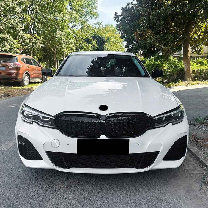 Car Craft Compatible With Bmw 3 Series G20 G21 Pre-facelift 2019-2022 Front Bumper Show Gril Diamond Black ZST-1257 DB CC-11093