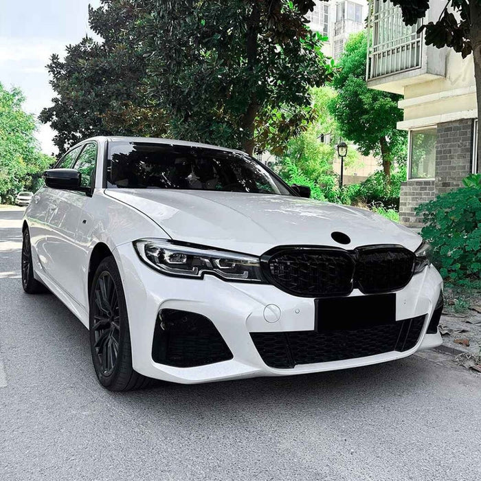 Car Craft Compatible With Bmw 3 Series G20 G21 Pre-facelift 2019-2022 Front Bumper Show Gril Diamond Black ZST-1257 DB CC-11093