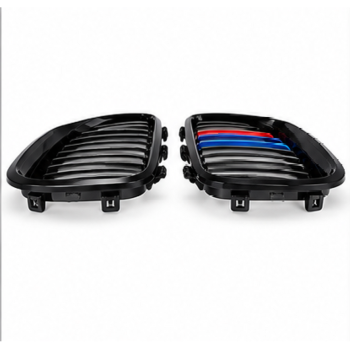 Car Craft Compatible With Bmw 5 Series E60 2004-2009 Front Bumper Show Grill Tri Color Single CC-3088