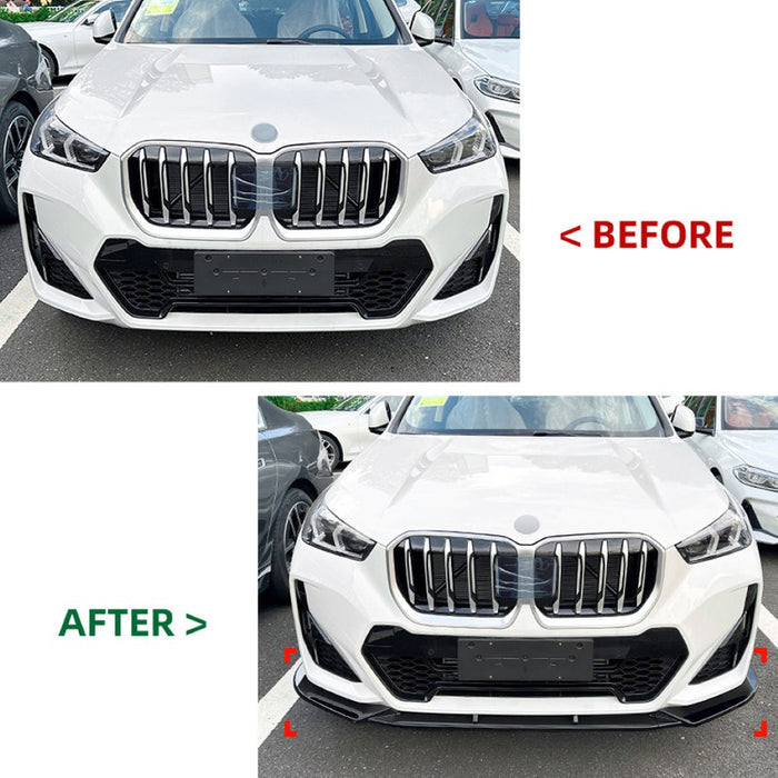 Car Craft Compatible With Bmw X1 U11 2023+ Front Bumper Lip Splitter Skirst Glossy Black Zst-522 Gb - CAR CRAFT INDIA