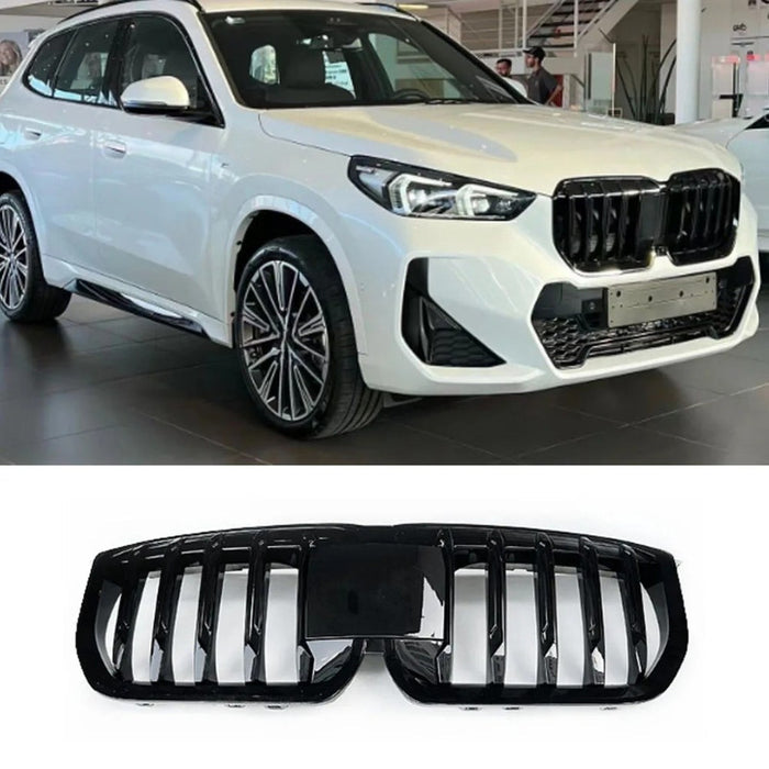 Car Craft Compatible With Bmw X1 U11 2023+ Front Bumper Show Grill Glossy Black CC-9077 - CAR CRAFT INDIA