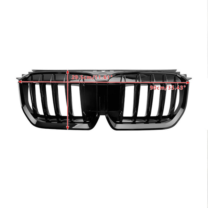Car Craft Compatible With Bmw X1 U11 2023+ Front Bumper Show Grill Glossy Black CC-9077 - CAR CRAFT INDIA