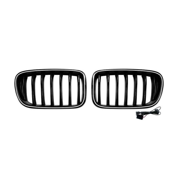 Car Craft Compatible With Bmw X3 F25 2011-2013 Front Bumper Show Gril Glossy Black Single Line With Led Light ZST-1478 SINGLE LED CC-11072