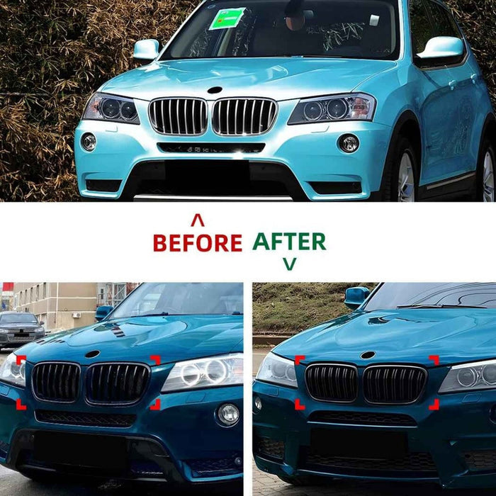 Car Craft Compatible With Bmw X3 F25 2011-2013 Front Bumper Show Gril Glossy Black Dual Line ZST-1478 DUAL CC-11071