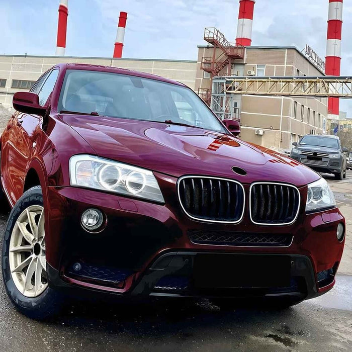 Car Craft Compatible With Bmw X3 F25 2011-2013 Front Bumper Show Gril Glossy Black Dual Line With Led Light ZST-1478 DUAL LED CC-11073