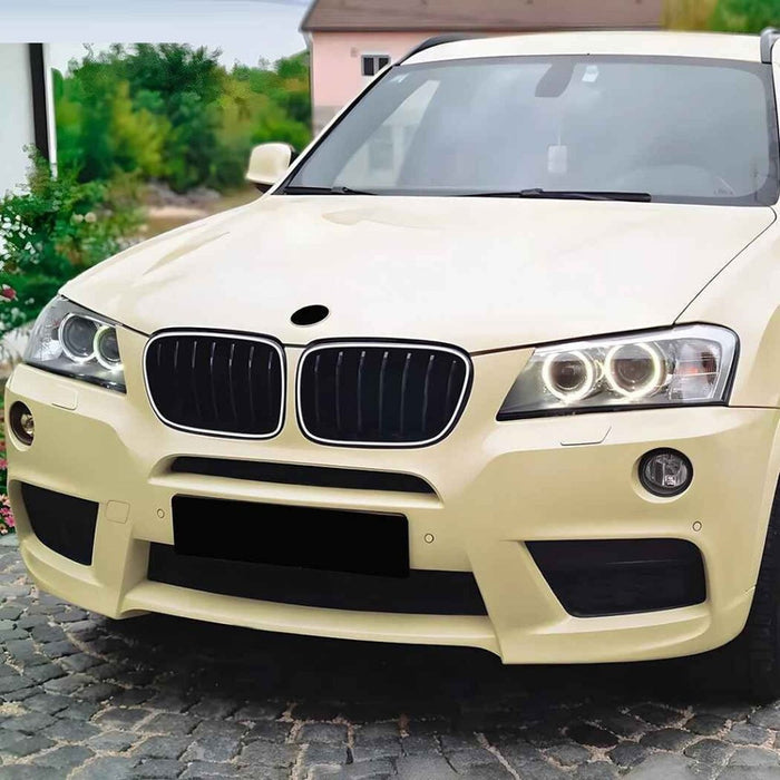 Car Craft Compatible With Bmw X3 F25 2011-2013 Front Bumper Show Gril Glossy Black Dual Line With Led Light ZST-1478 DUAL LED CC-11073