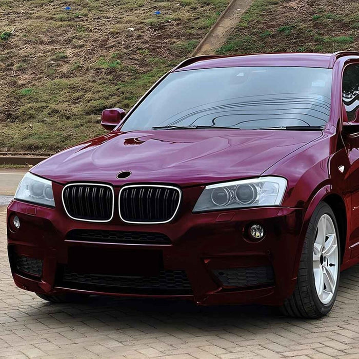 Car Craft Compatible With Bmw X3 F25 2011-2013 Front Bumper Show Gril Glossy Black Single Line With Led Light ZST-1478 SINGLE LED CC-11072