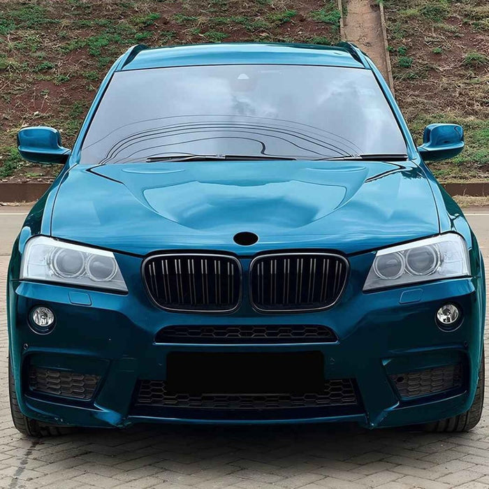 Car Craft Compatible With Bmw X3 F25 2011-2013 Front Bumper Show Gril Glossy Black Dual Line ZST-1478 DUAL CC-11071