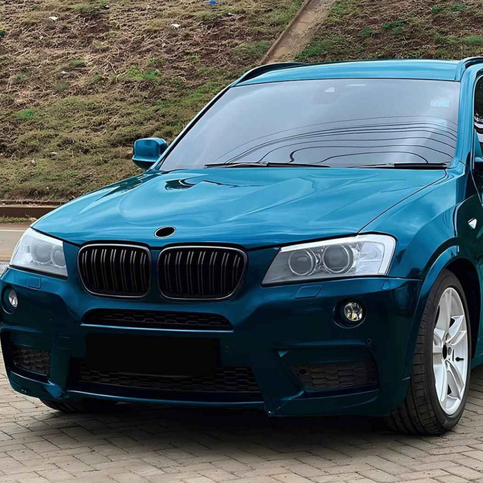 Car Craft Compatible With Bmw X3 F25 2011-2013 Front Bumper Show Gril Glossy Black Single Line ZST-1478 SINGLE CC-11070