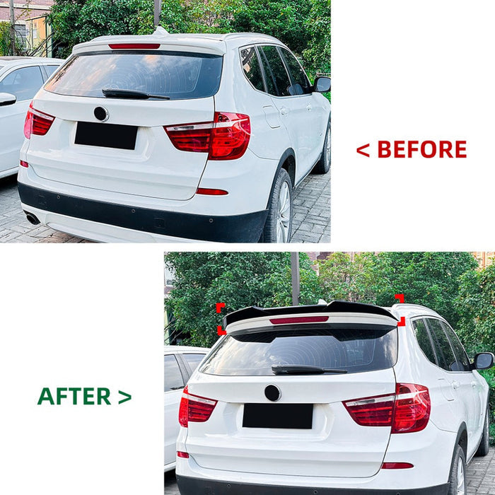 Car Craft Compatible With Bmw X3 F25 2011-2017 Rear Roof Boot Wing Lip Spoiler Zst-908 Gb Glossy Black - CAR CRAFT INDIA