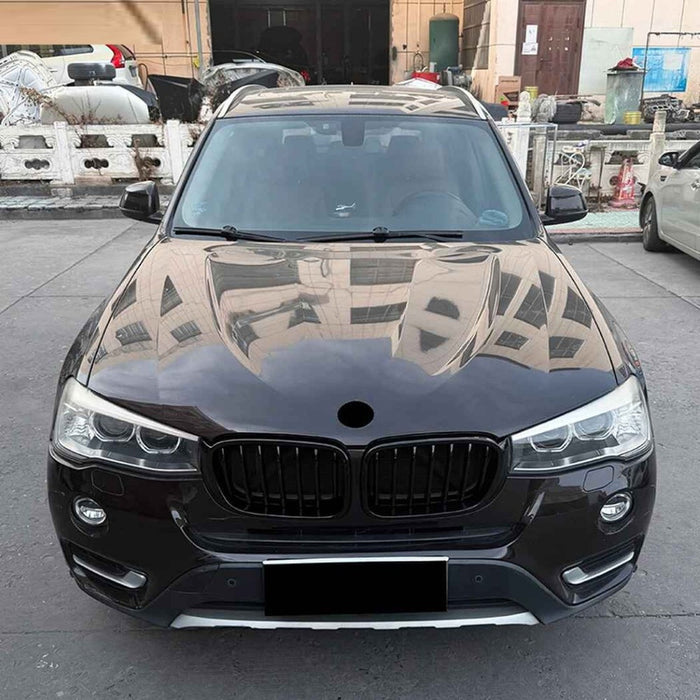 Car Craft Compatible With Bmw X3 F25 Lci 2014-2017 Front Bumper Show Gril Glossy Black Dual Line ZST-1479 DOUBLE LINE CC-11075