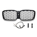 Car Craft Compatible With Bmw X3 G01 G08 Lci 2022+ Front Bumper Diamond Black Silver Show Led Grill - CAR CRAFT INDIA