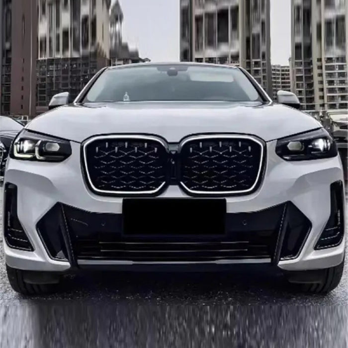 Car Craft Compatible With Bmw X3 G01 G08 Lci 2022+ Front Bumper Diamond Black Silver Show Led Grill - CAR CRAFT INDIA