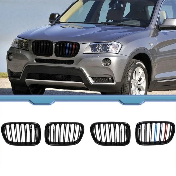 Car Craft Compatible With Bmw X3 X4 F25 F26 2010-2013 Front Bumper M Tri Colour Show Grill - CAR CRAFT INDIA