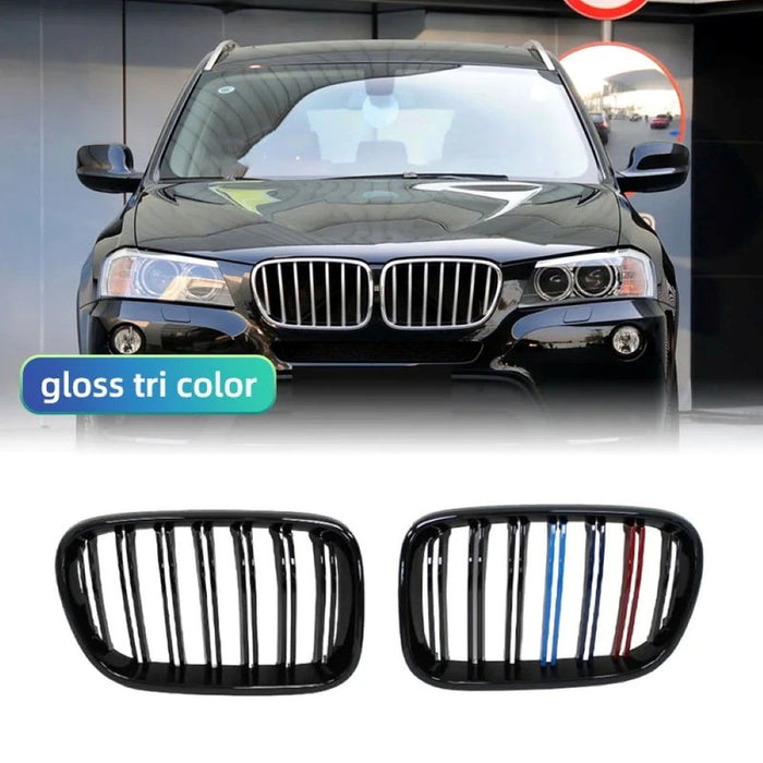 Car Craft Compatible With Bmw X3 X4 F25 F26 2010-2013 Front Bumper M Tri Colour Show Grill - CAR CRAFT INDIA