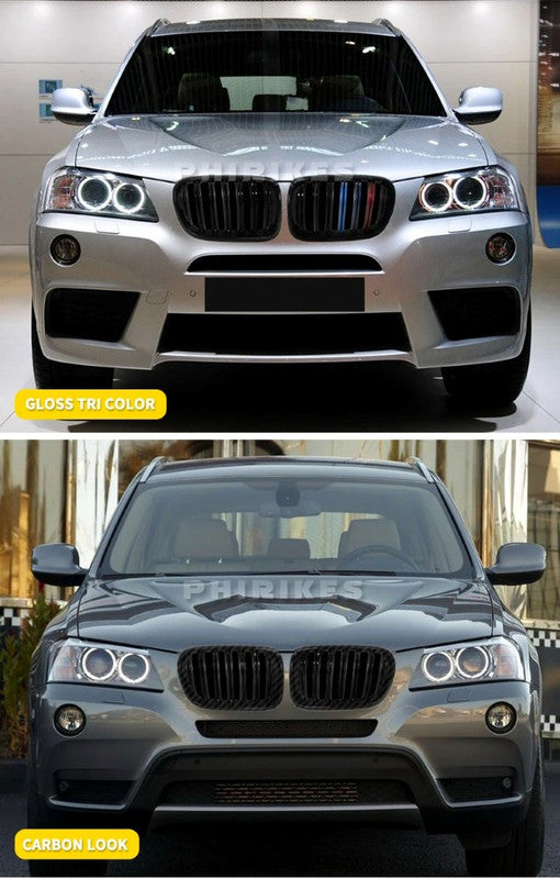Car Craft Compatible With Bmw X3 X4 F25 F26 2010-2013 Front Bumper M Tri Colour Show Grill - CAR CRAFT INDIA
