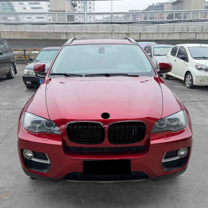 Car Craft Compatible With Bmw X5 E70 X6 E71 2006-2013 Front Bumper Show Gril Glossy Black Single Line ZST-1476 SINGLE CC-11082