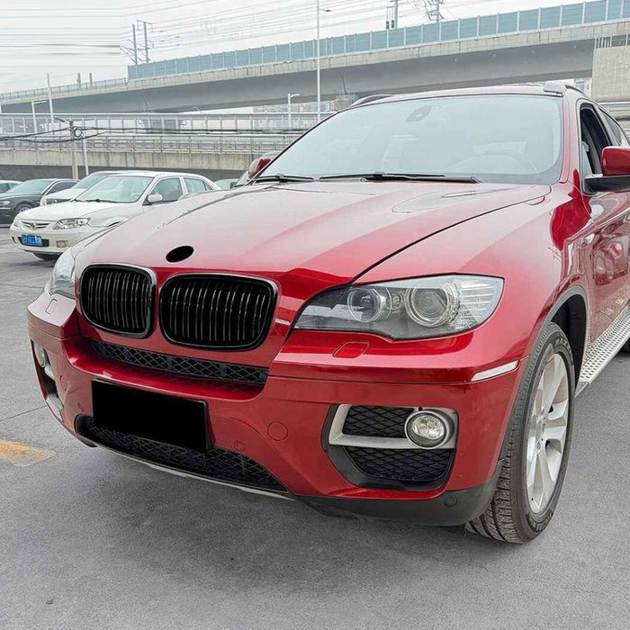 Car Craft Compatible With Bmw X5 E70 X6 E71 2006-2013 Front Bumper Show Gril Glossy Black Single Line ZST-1476 SINGLE CC-11082