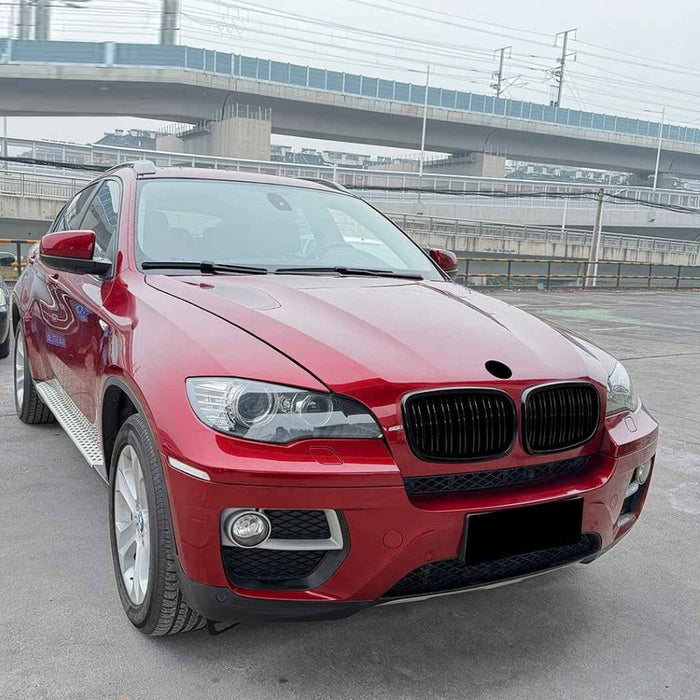 Car Craft Compatible With Bmw X5 E70 X6 E71 2006-2013 Front Bumper Show Gril Glossy Black Dual Line ZST-1476 DOUBLE CC-11083
