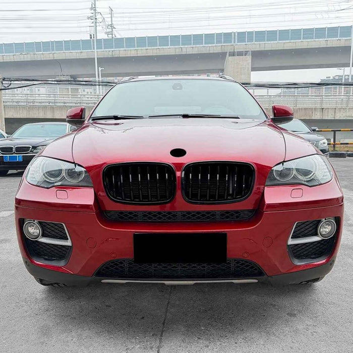 Car Craft Compatible With Bmw X5 E70 X6 E71 2006-2013 Front Bumper Show Gril Glossy Black Single Line ZST-1476 SINGLE CC-11082