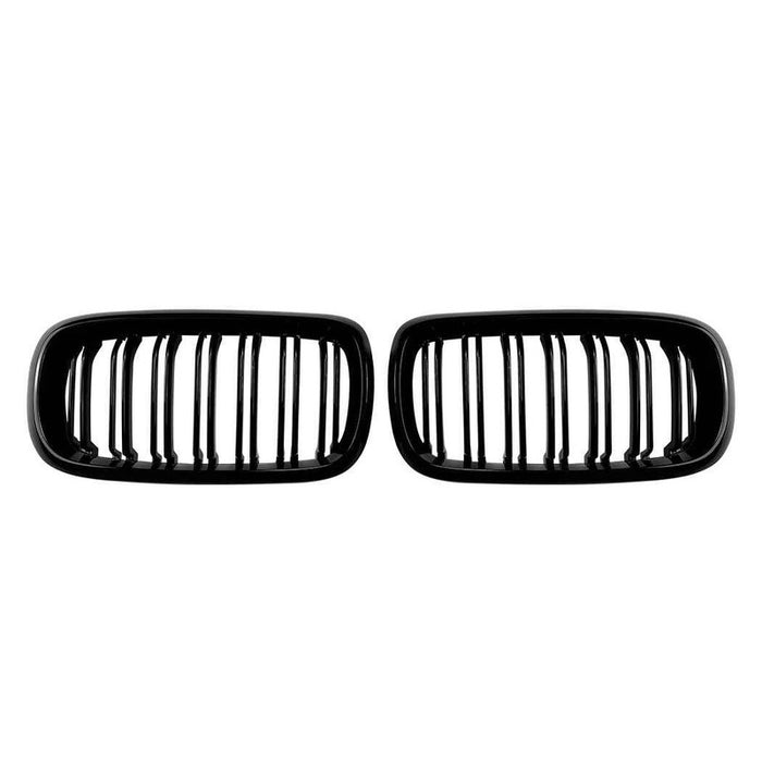 Car Craft Compatible With Bmw X5 F15 X6 F16 2014-2018 Front Bumper Show Gril Glossy Black Dual Line ZST-1475 DUAL CC-11079